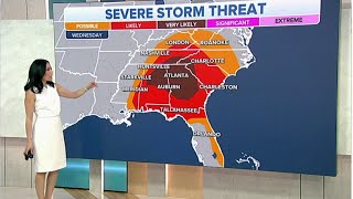Severe Storm Threat Continues In Southeast Wednesday, Tornadoes Possible