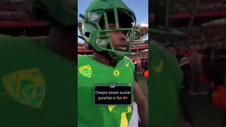 Oregon player sucker punches fan 😳🥊 #college #collegefootball #ncaa #oregon #punch #fyp #viral