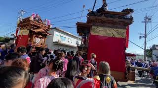 常滑市　常滑市市制70周年記念行事第4回とこなめ山車まつり　「多屋地区•海椙車と瀬木字•世楽車」　出会い