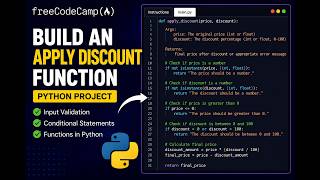 Build an Apply Discount Function | freeCodeCamp Python Project | Lab 2