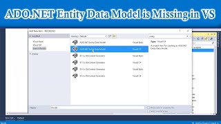 ADO.NET Entity Data Model is Missing in Visual Studio | Entity Framework | C#.NET |Hindi/Urdu| Cl-33