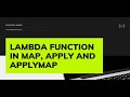 Lambda Function in Map, Apply and ApplyMap | Part 5| Complete Python Pandas Tutorial | The Data Monk