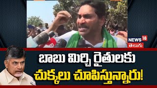 YS Jagan Guntur Tour | రైతులకు చుక్కలు చూపిస్తున్నారు | Jagan Supports Mirchi Farmers Protest | N18V