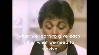 Paul McCartney \u0026 Stevie Wonder - Ebony and ivory (Lyrics)