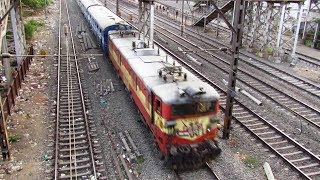 TRAIN over TRAIN | WAP-4 over WAM-4 | KOPAR BRIDGE - Indian Railways !!