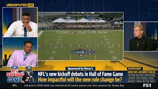 UNDISPUTED | Skip Bayless reacts to NFL's new kickoff debuts in Hall of Fame Game: Bears beat Texans