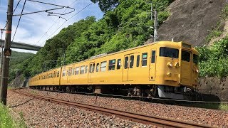 JR西日本　ありふれてますが末期色の黄色い電車！   348M　115系（広セキL‐17編成）【山陽本線　河内～本郷間】