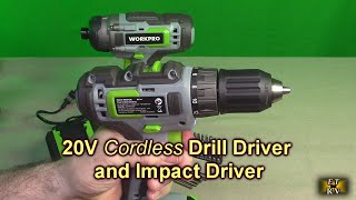 WORKPRO 20V Cordless  Drill Driver and Impact Driver 2x 2.0Ah Batteries , Charger REVIEW