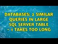 Databases: 2 similar queries in large sql server table - 1 takes too long