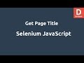 Selenium Javascript Get Page Title