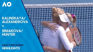 Alexandrova/Kalinskaya v Hunter/Siniakova Highlights | Australian Open 2024 Third Round