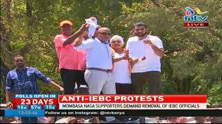 Anti IEBC protests in Mombasa demanding removal of officials