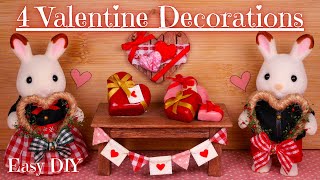 【EASY DIY】Valentine Decorations【簡単】ミニチュア💝バレンタインデコレーション/Sylvanian Families/シルバニアファミリー/Calico Critters