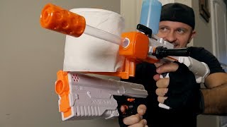 NERF WAR: Toilet Paper BLASTER