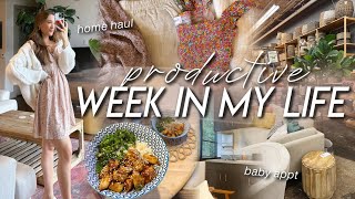 WEEK IN MY LIFE | home decor shopping & haul, 15-week baby appointment, & prep to move to our house!