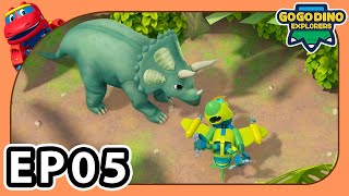 🦖【GOGODINO】The Scary Horned Monster | E05 | Super Dino Adventure | Dinosaur | Cartoon | T-Rex |Toys