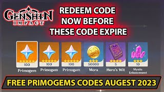 Genshin Impact - Free Primogems Codes Augest 2023 (Redeem Now Before These Code Expire) Update 4.0