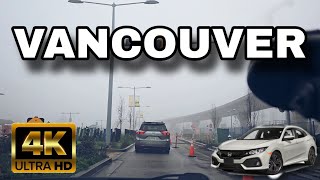 [ 4K HDR ]  Richmond to Vancouver | British Columbia, Canada | Driving Tour live [ Foggy day ]