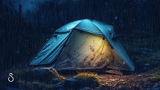 Rain In A Solo Camping Tent With Deep Thunder💧Black Screen | 12 Hours | Sleep In Series