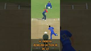 Hardik Pandya Bowling Action in Rc22 #shorts