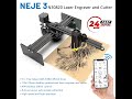 NEJE 3 40W Laser Engraver, 5.5-7.5W Output CNC Laser Cutter / Printer, 3D Wood Router Engraving and