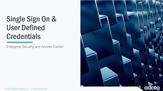 Connect Cloud Enterprise Security: Single-Sign-On & User Defined Credentials