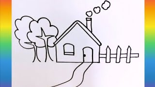 Draw a house for kids！儿童简单画房子！