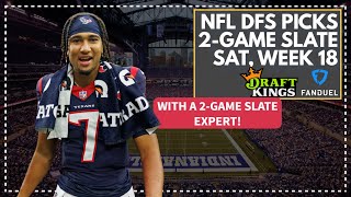 NFL DFS Picks, Strategy: Saturday 2-Game Slate! Week 18 FanDuel, DraftKings Lineup Advice LIVE!