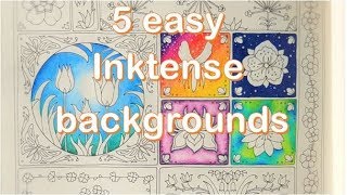 Colouring easy backgrounds with Derwent Inktense pencils