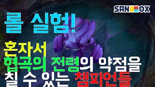 [롤실험] 혼자서 협곡의 전령의 약점을 칠 수 있는 챔피언들 - 산초