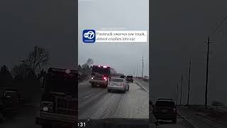 Firetruck Narrowly Misses Oncoming Car, Terrifying Footage Shows