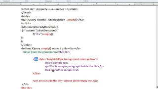 EMPTY METHOD JQUERY DEMO