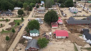 A bird's eye view of Helen damage in Old Fort