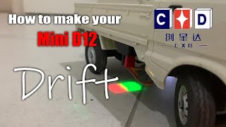 D12 Kei Truck Drift | How to make your CXD D12 drift | CXD D12 Gyro installation