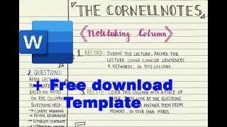 CORNEL METHOD + FREE CORNELL METHOD TEMPLATE BY HIDA