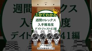 週間ロレックス入手難易度/デイトジャスト41編【2024年8月3週目】 #ロレックスマラソン #watch #rolex