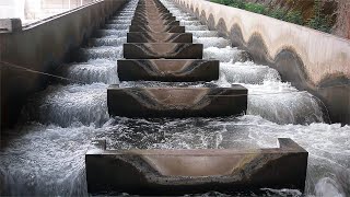 水坝太高导致鱼群游不过去，人类为其修建鱼梯，场面十分壮观！【洋仔侃世界】