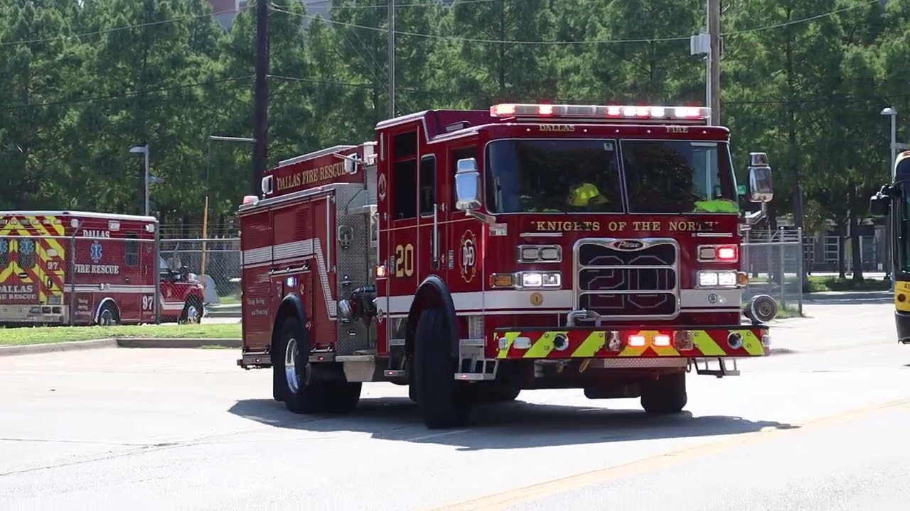 [Dallas Fire Rescue] (Q Siren + Air Horn) Engine 20 Responding To A ...