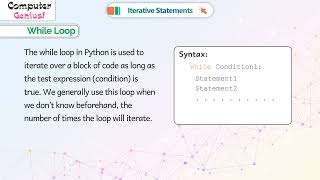 Iterative Statements | 𝐂𝐡 11 |Computer Genius |𝐂𝐥𝐚𝐬𝐬 8