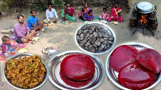 Goat Intestine Recipe and Goat Blood Cooking \u0026 eating village style |@RajaBudaVillageCooking