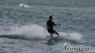 Lixouri.gr | kitesurfing in the waves - Spiros, Pieros, Andreas 5/2/16