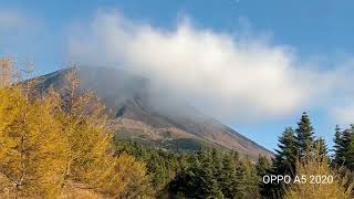 鳴沢村からの富士山! タイムラプスで 2024年11月09日 14時58分〜17時14分 OPPO A5 2020 = 4393