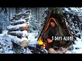 Finding Shelter in Snow! 3 Day WINTER Camping, Bushcraft Survival Shelter