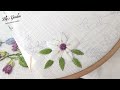 eng sub 릴리스가든 프랑스자수 패키지 11가지 야생화를 수놓은 꽃리스 액자 diy 11 wild flowers embroidery