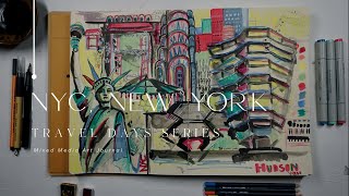 NYC Mixed Media Art Journal - Travel Days Series with Kristy Kensinger