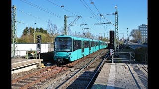 [Langsamfahrstelle] VGF Bombardier U5 Wagen in Frankfurt Industriehof auf der C-Strecke