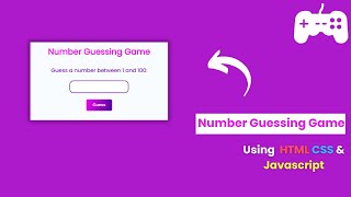 🔴Number Guessing Game Using HTML, CSS, and JavaScript | JavaScript Projects| @becodewala
