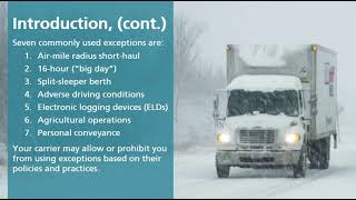 Hours of Service Training Module 4: Exceptions