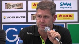 Pressekonferenz nach dem Spiel SC Magdeburg vs. HSV Handball 27.09.2015