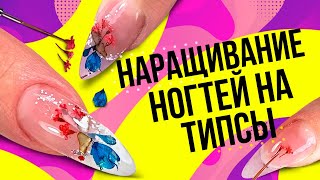 Наращивание ногтей на типсы. Техника наращивания ногтей на типсы. Маникюр с сухоцветами